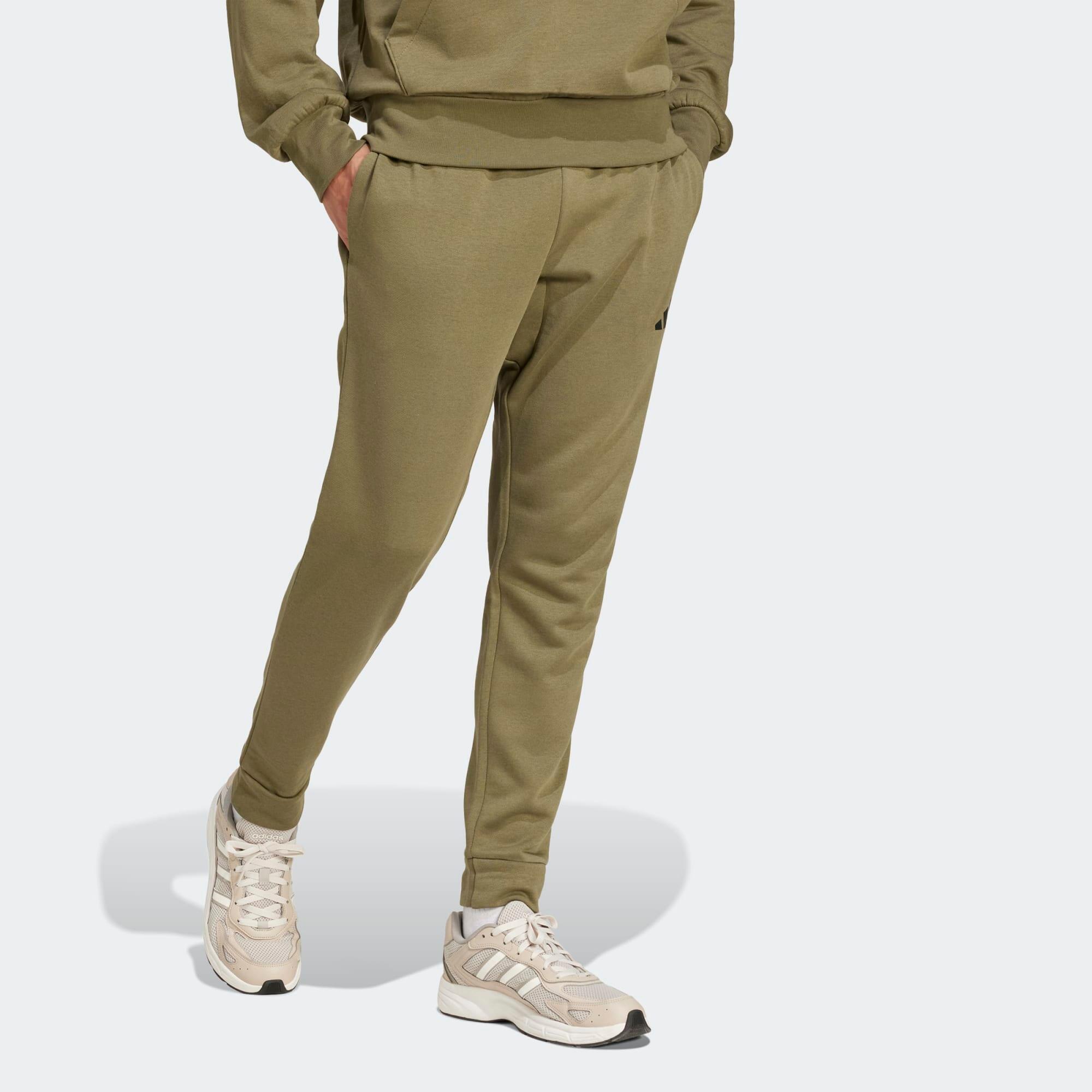 ADIDAS Essentials Feel Cozy pánske tepláky kaki 2XL