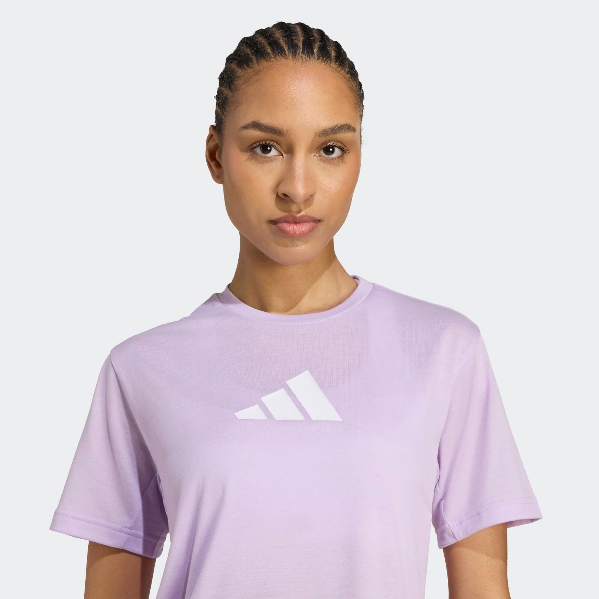 T-shirt imprimé logo femme, mauve 4/6