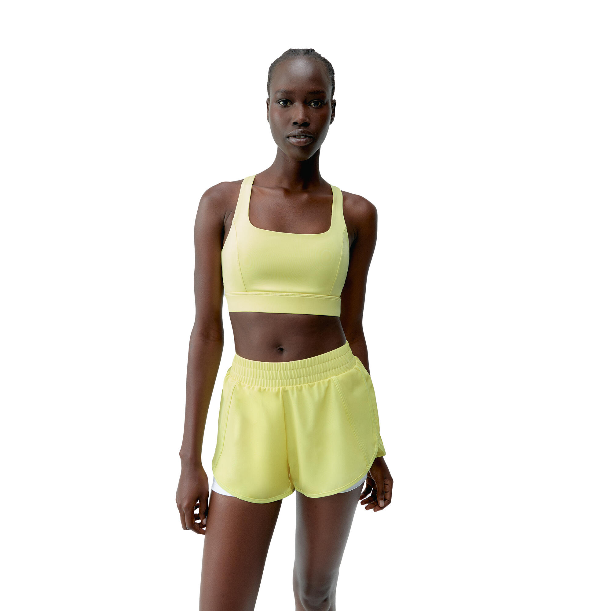 Pantalón corto de mujer Born Living Yoga Padma Amarillo 6/7