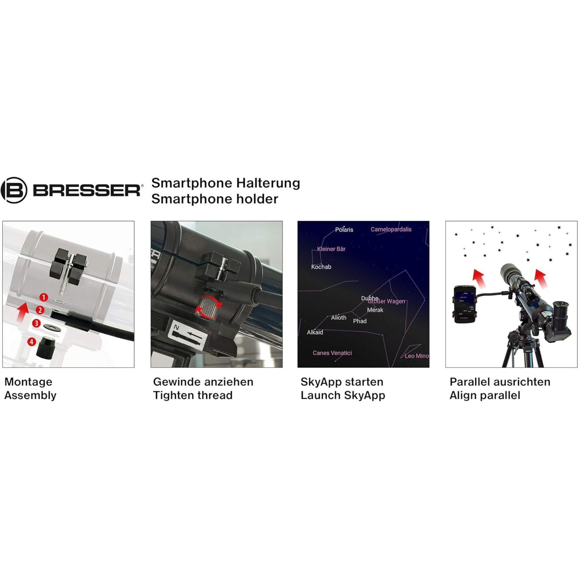 Telescopio Astronomico Skylux 70/700 Bresser Con adaptador para Smartphone - CD 4/6