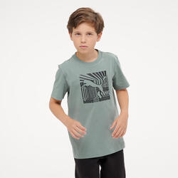 T-Shirt de Educação Física em Algodão Criança Puma Estampado Verde