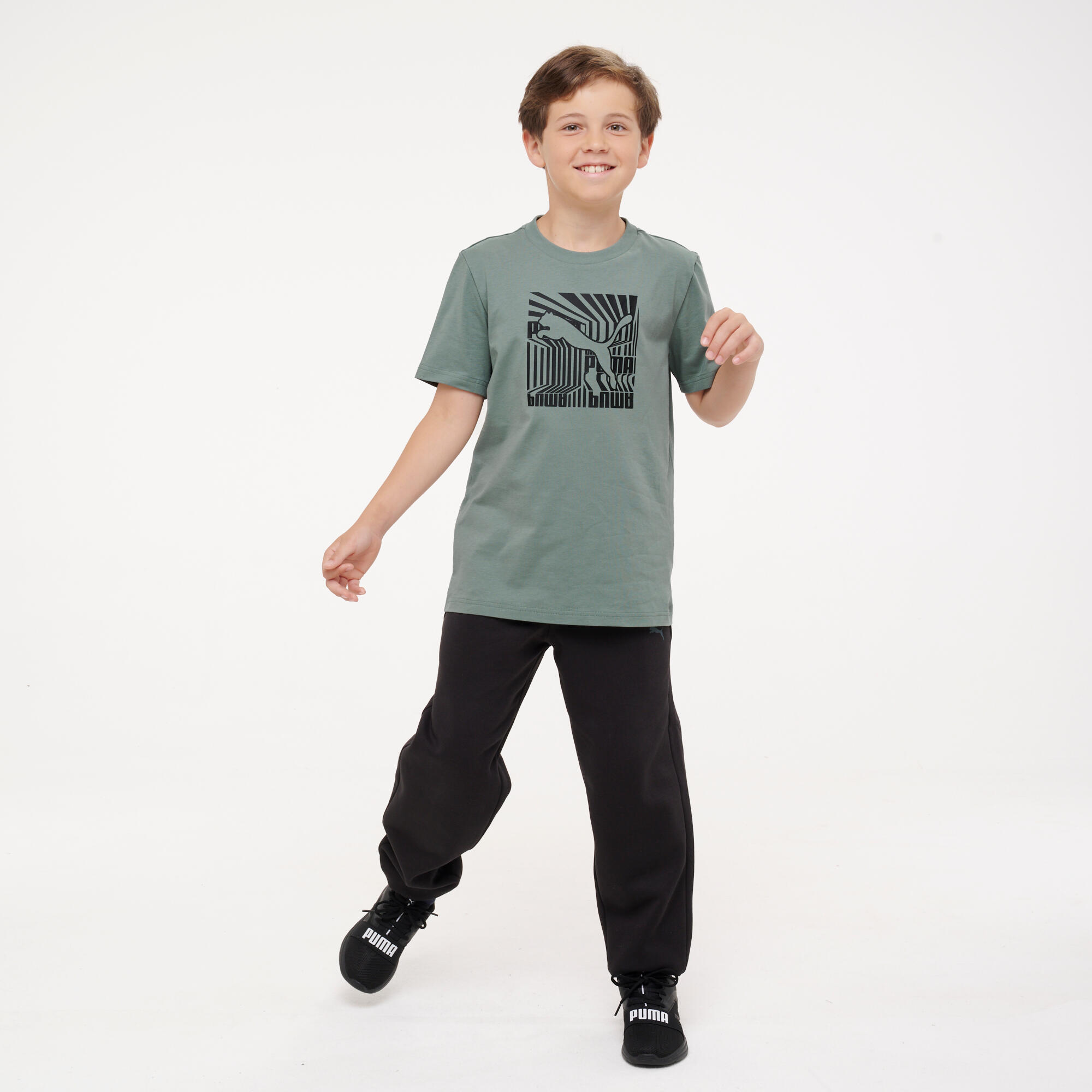 Kids' Cotton Print T-Shirt - Green 4/6