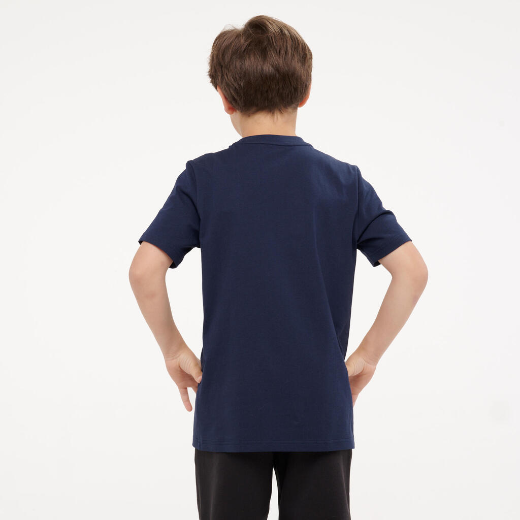 Kids' Cotton Print T-Shirt - Navy Blue