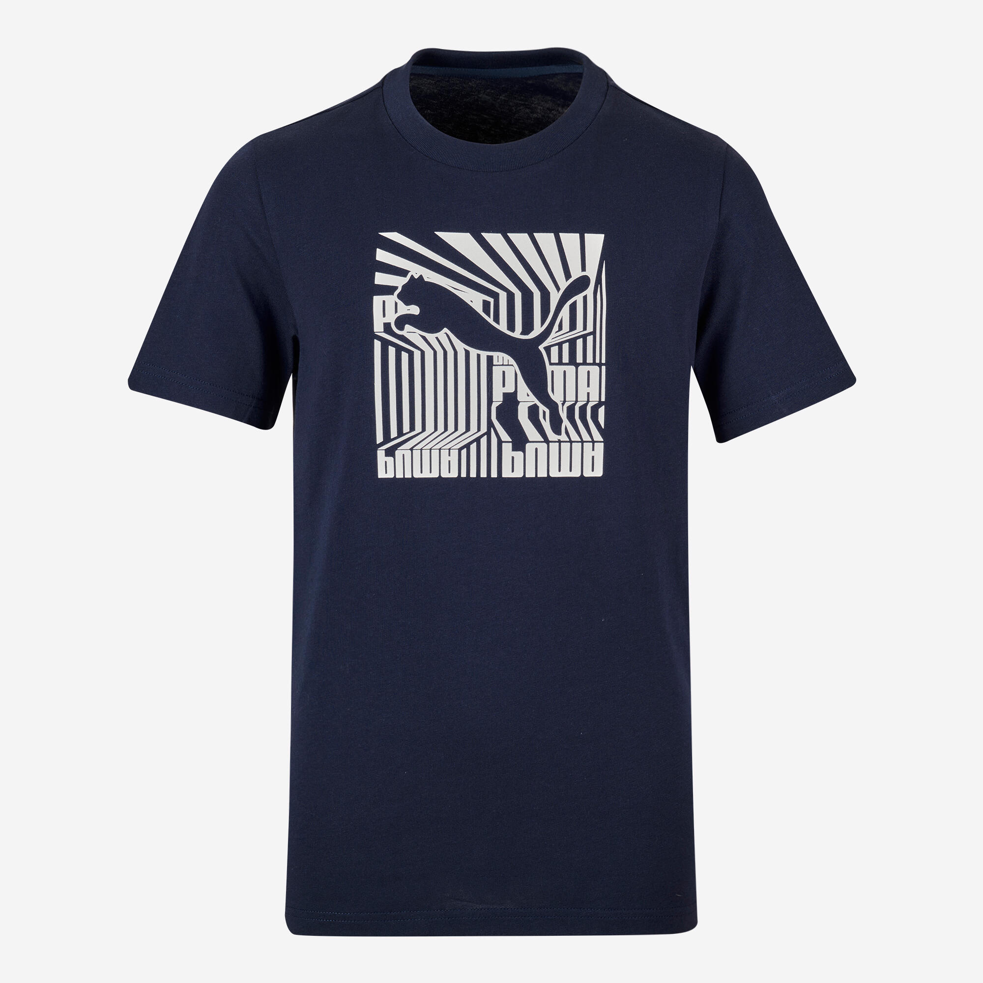 T-shirt Puma bambino ginnastica regular fit cotone blu stampata 6/6