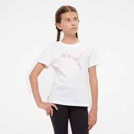 T-shirt fille en coton, blanc