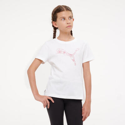 Katoenen t-shirt voor meisjes wit