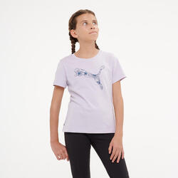 T-Shirt de Educação Física em Algodão Menina Violeta