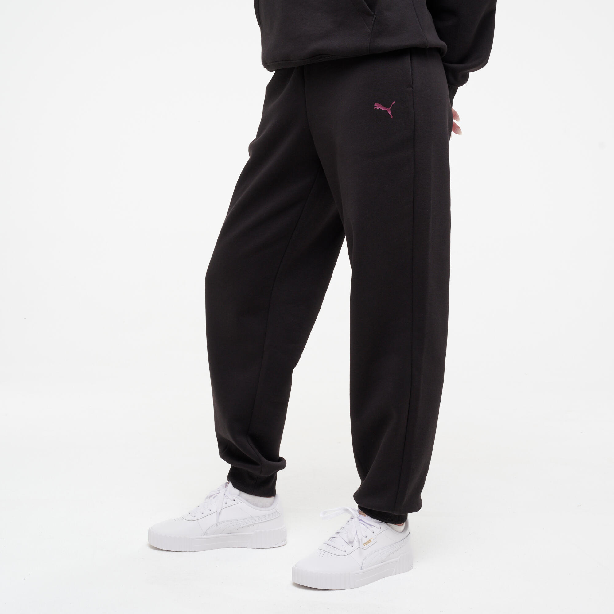 Pantaloni tuta Puma donna regular fit leggeri neri 4/8