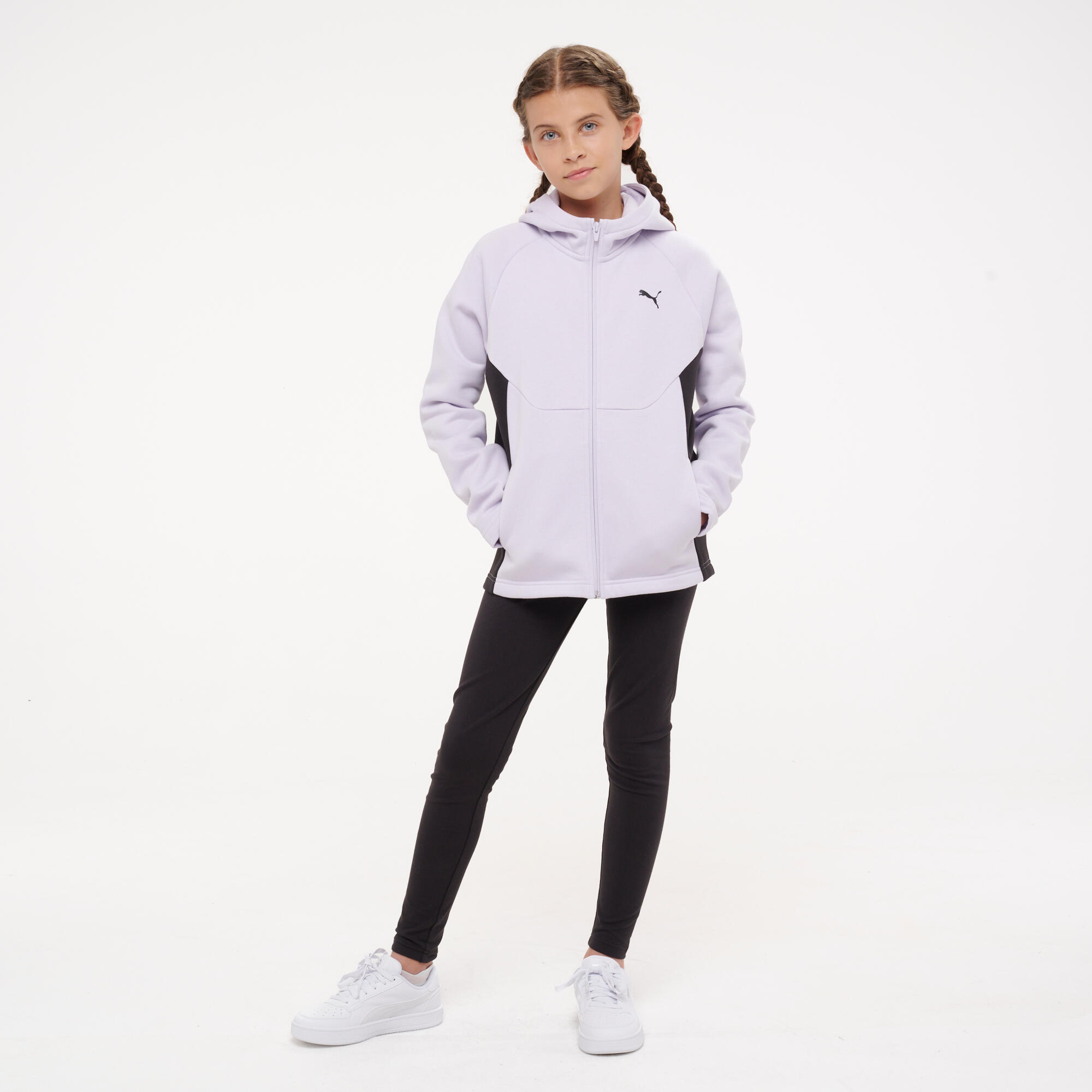 Puma Trainingsanzug Kinder Reißverschluss – schwarz/lila | 04069159712208 Puma Trainingsanzug Kinder Reißverschluss – schwarz/lila | 04069159712208