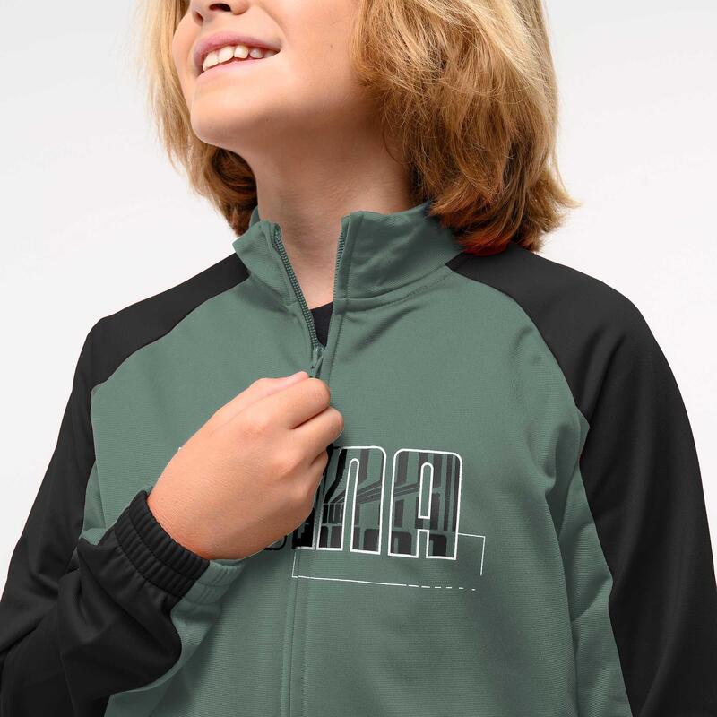 Ensemble de survêtement polyester enfant, vert et noir
