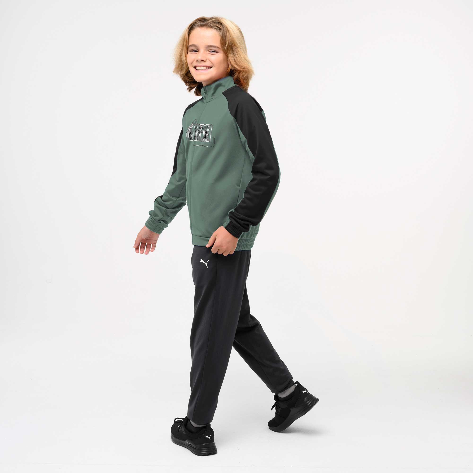 PUMA Trainingspak voor kinderen groen/zwart