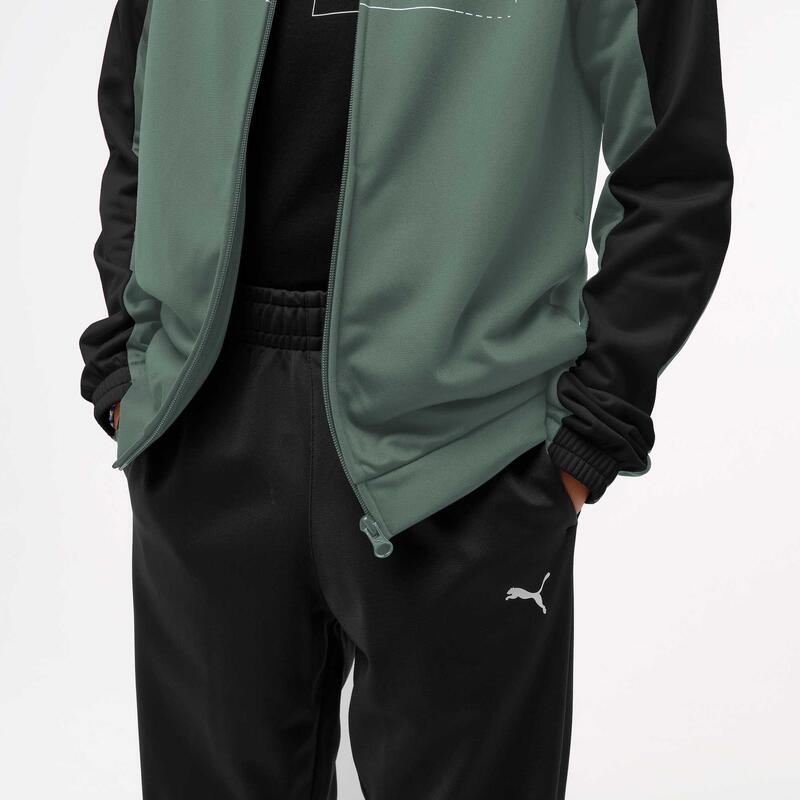 Ensemble de survêtement polyester enfant, vert et noir