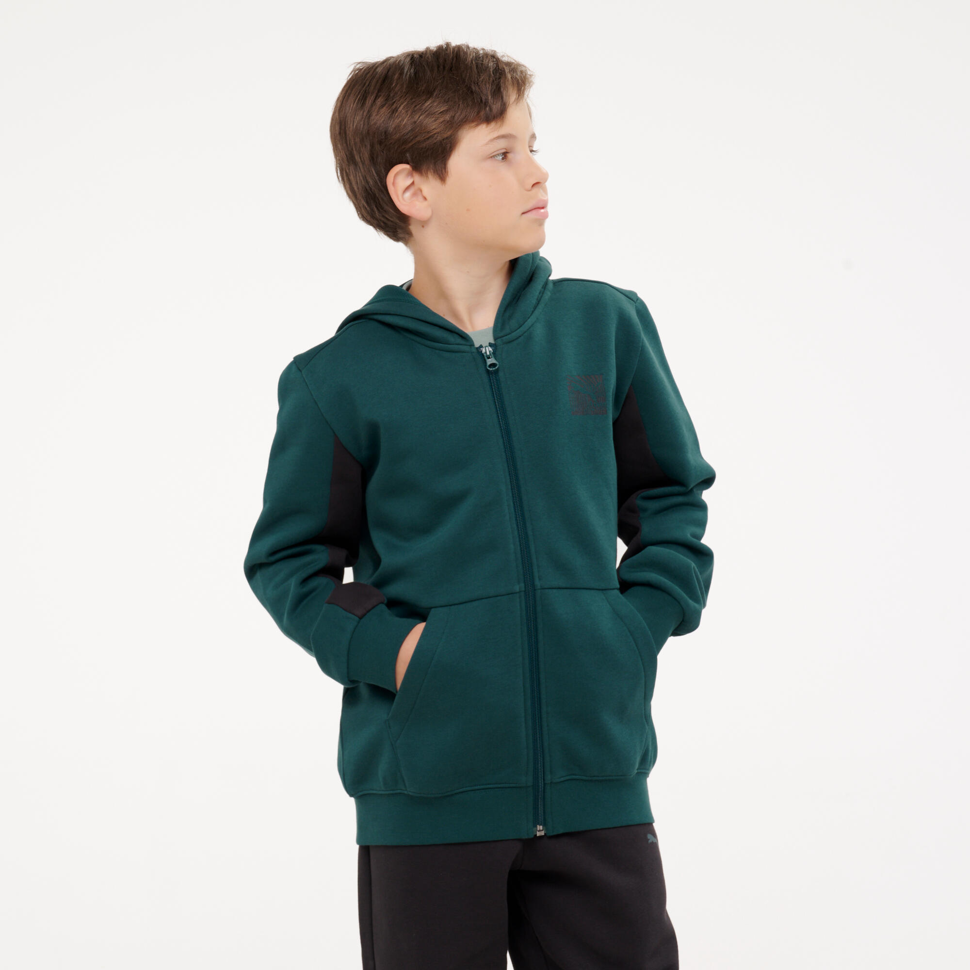 Ensemble de survêtement zippé enfant, vert et noir 5/11