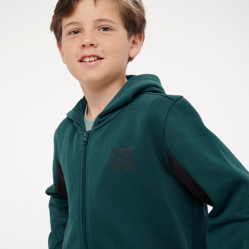 Ensemble de survêtement zippé enfant, vert et noir
