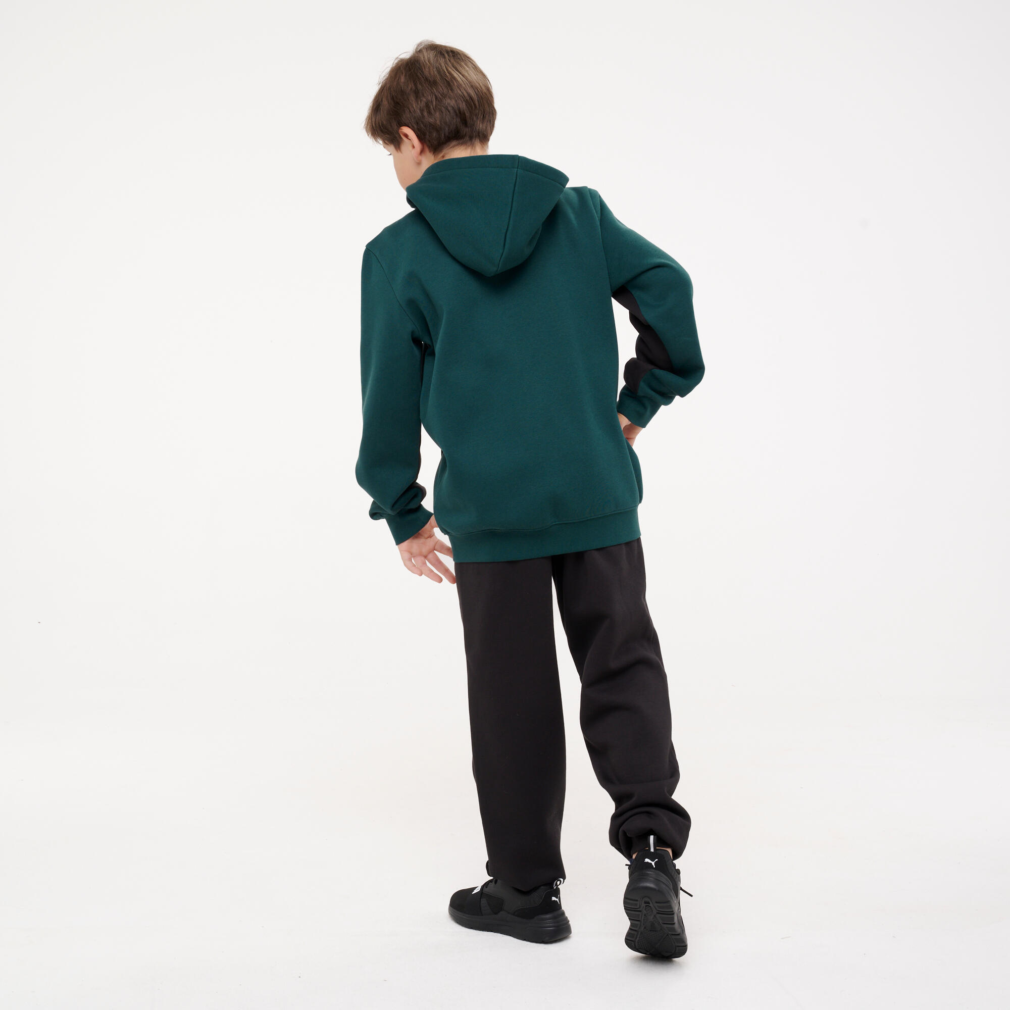 Ensemble de survêtement zippé enfant, vert et noir 2/11