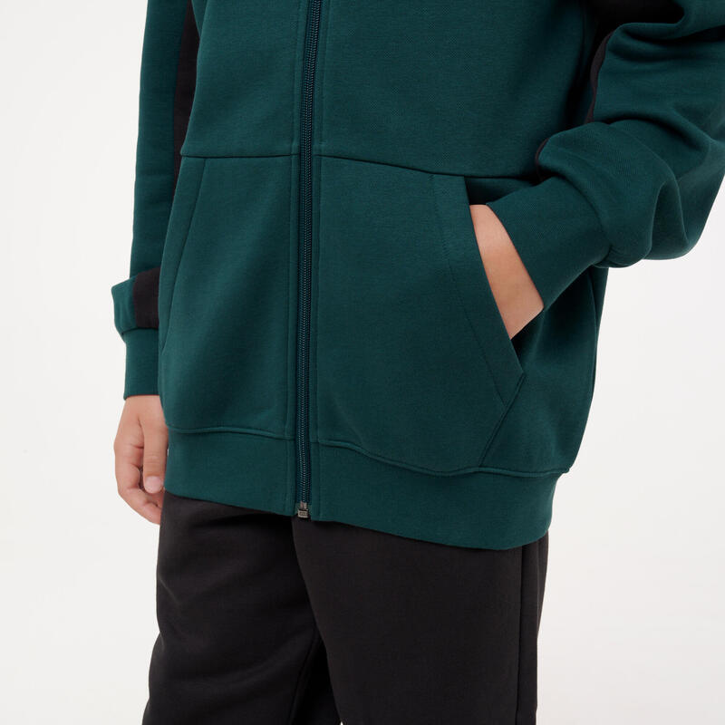 Ensemble de survêtement zippé enfant, vert et noir