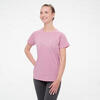 T-Shirt de Fitness em Algodão Mulher Rosa