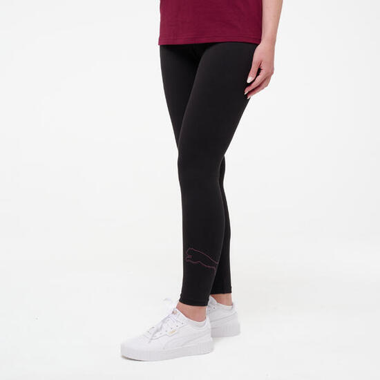 Legging de fitness 7/8 femme en coton, noir