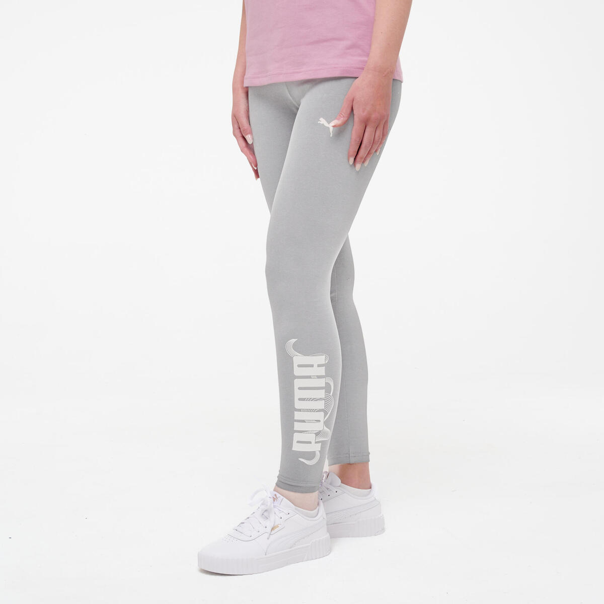 Legging de fitness 7/8 pour femme en coton, gris clair
