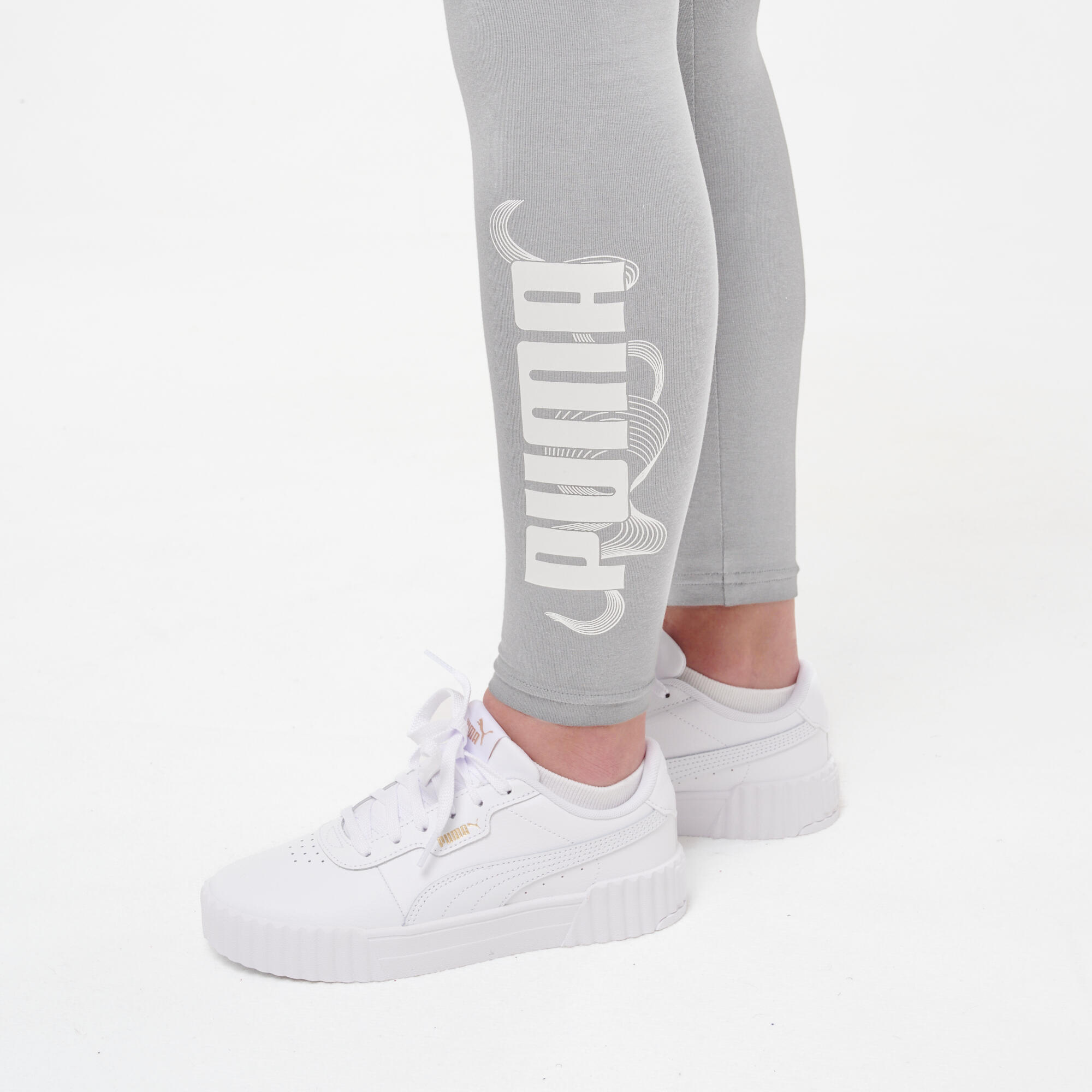 Legging de fitness 7/8 pour femme en coton, gris clair 4/6