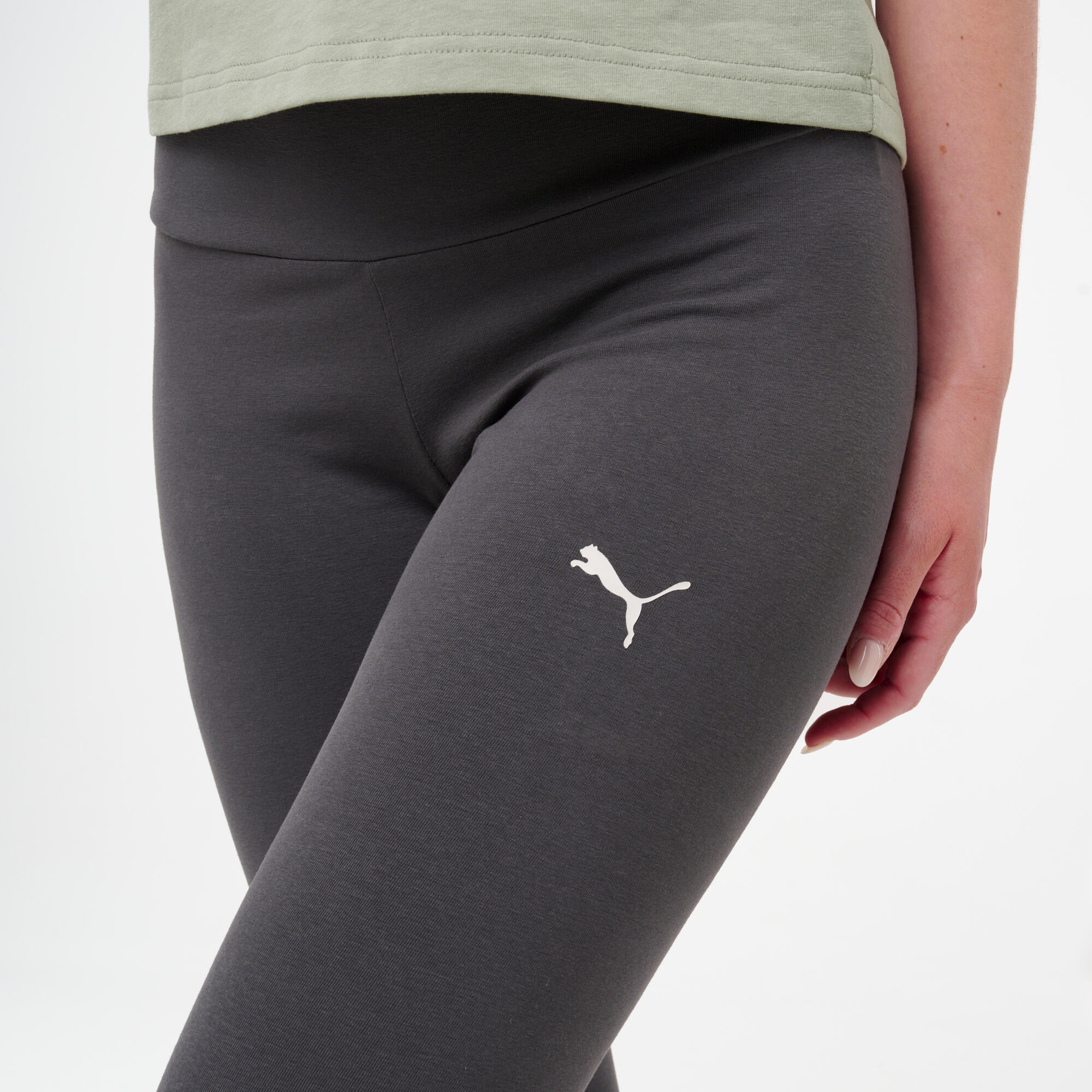 Legging de fitness 7/8 pour femme en coton, gris foncé 6/7