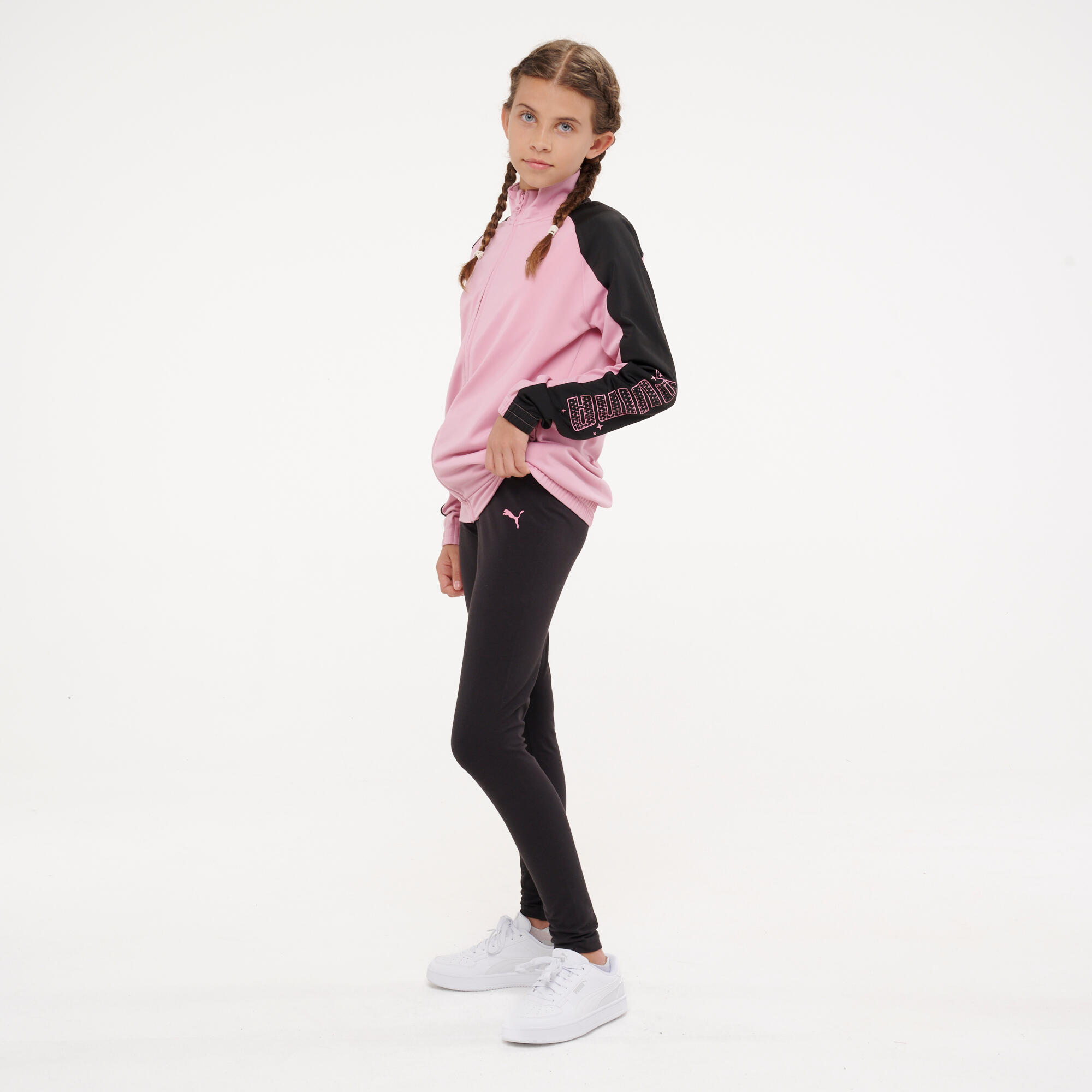 Fato de Treino em Poliéster Menina Rosa/Preto 8/12