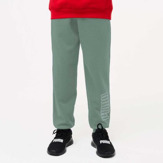 Pantaloni tuta Puma bambino ginnastica regular fit felpati beige