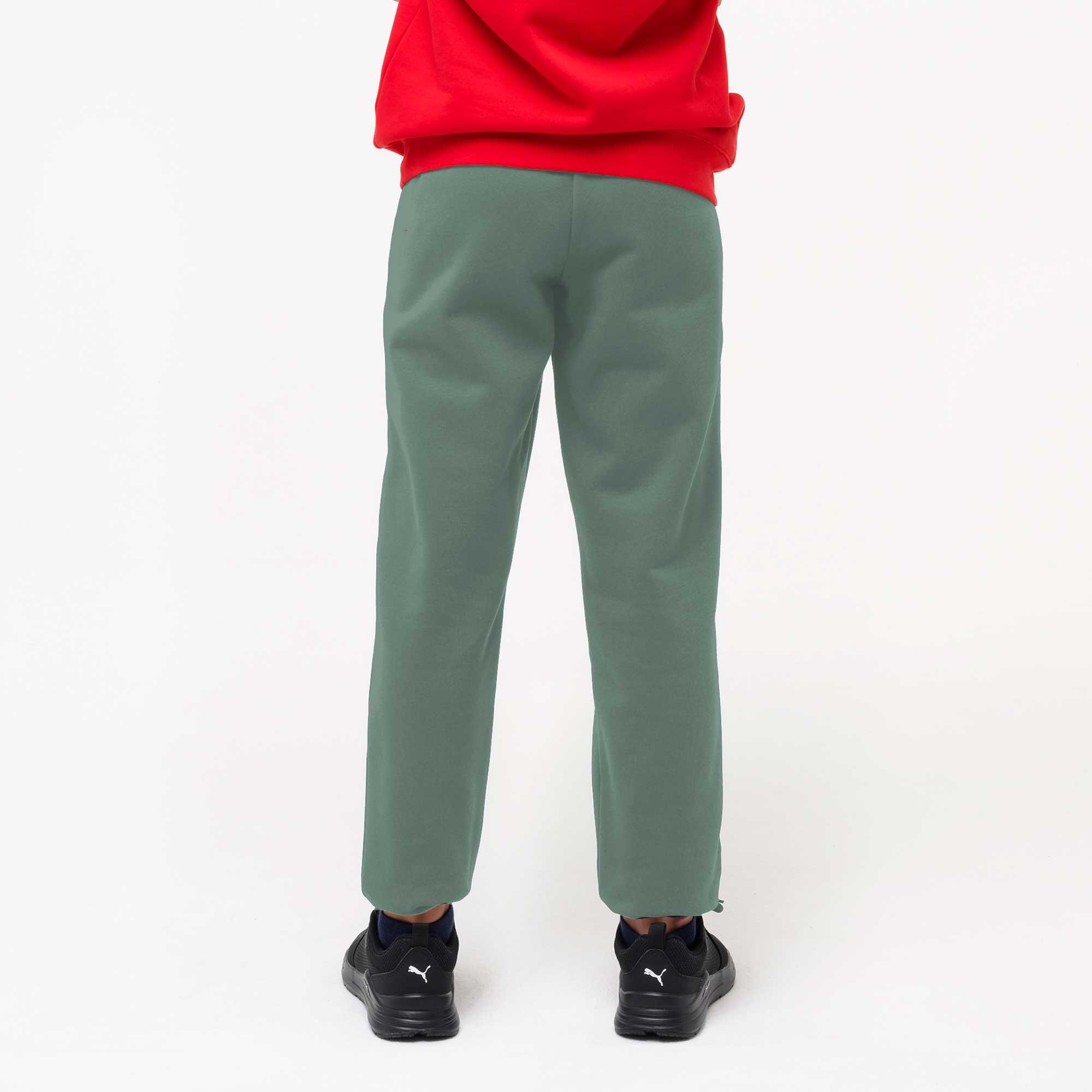 Pantaloni tuta Puma bambino ginnastica regular fit felpati verdi 5/6