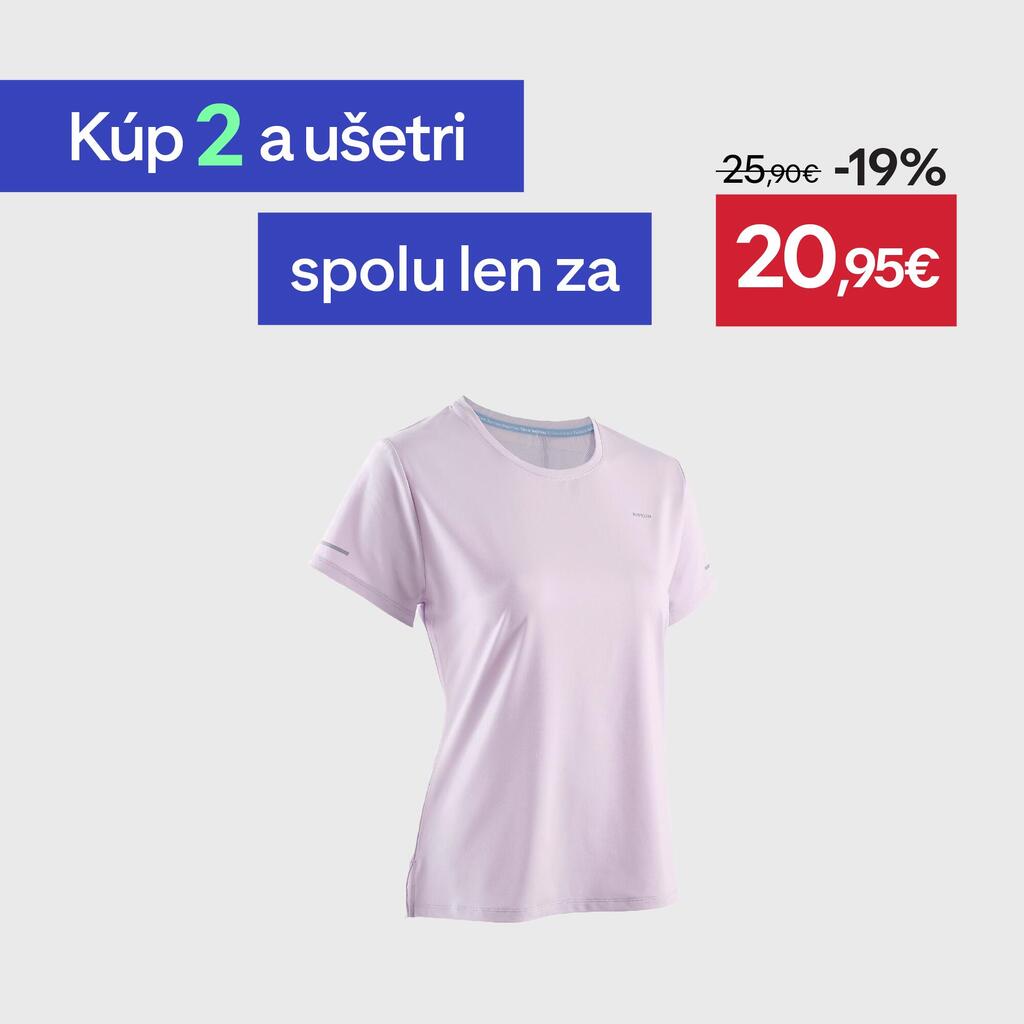 Dámske bežecké tričko Run 500 Dry priedušné svetlofialové