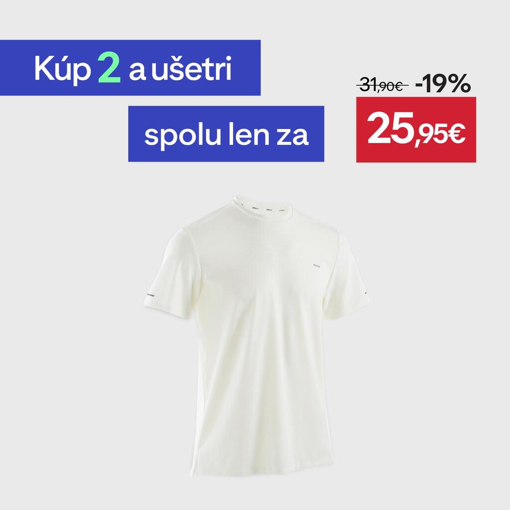 Pánske bežecké tričko Run 500 Dry priedušné biele