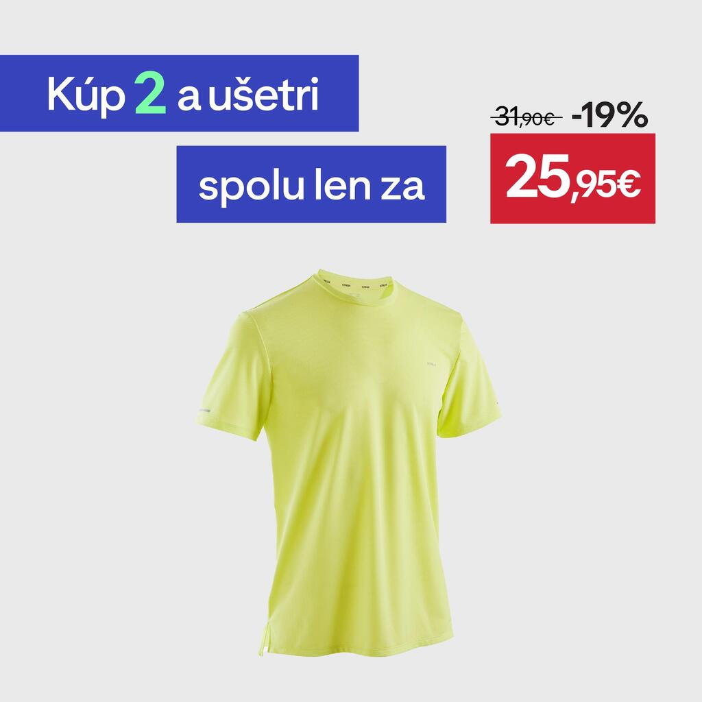 Pánske priedušné bežecké tričko Run 500 Dry žlté