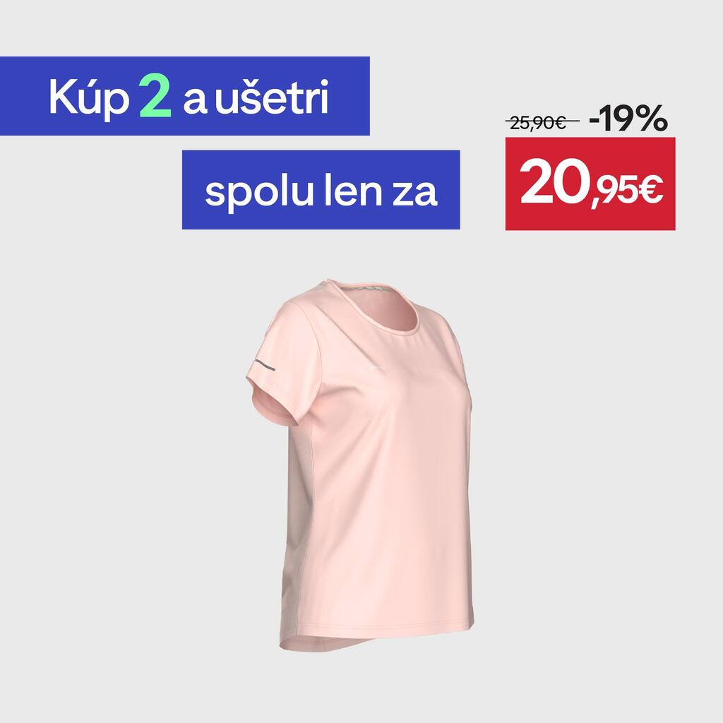 Dámske bežecké tričko Run 500 Dry priedušné ružové