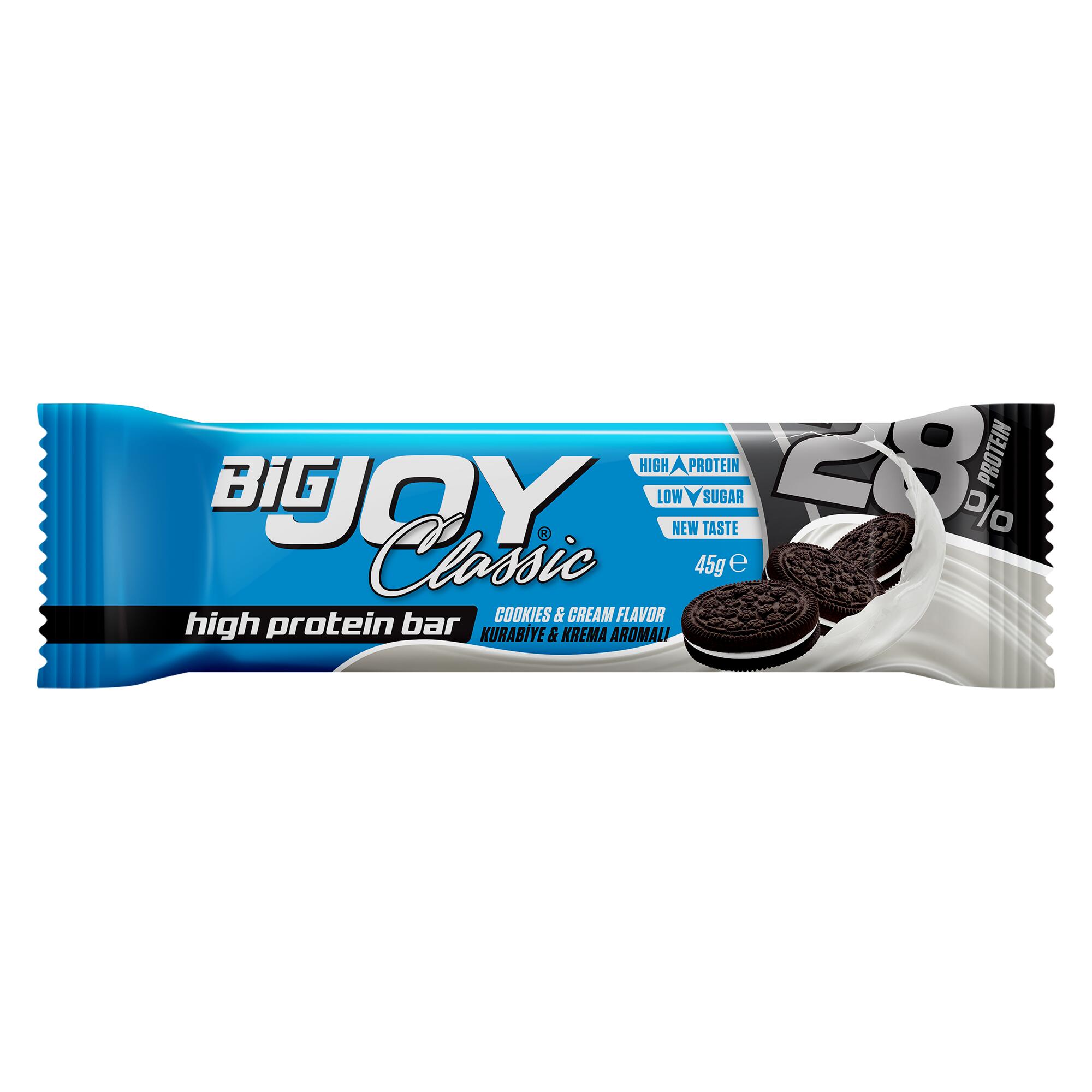 BIG JOY Bigjoy Yüksek Protein Bar - Kurabiye ve Krema Aromalı - 45 g