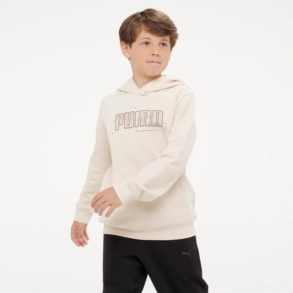 PUMA Sudadera Puma Niños Beis Estampado Capucha
