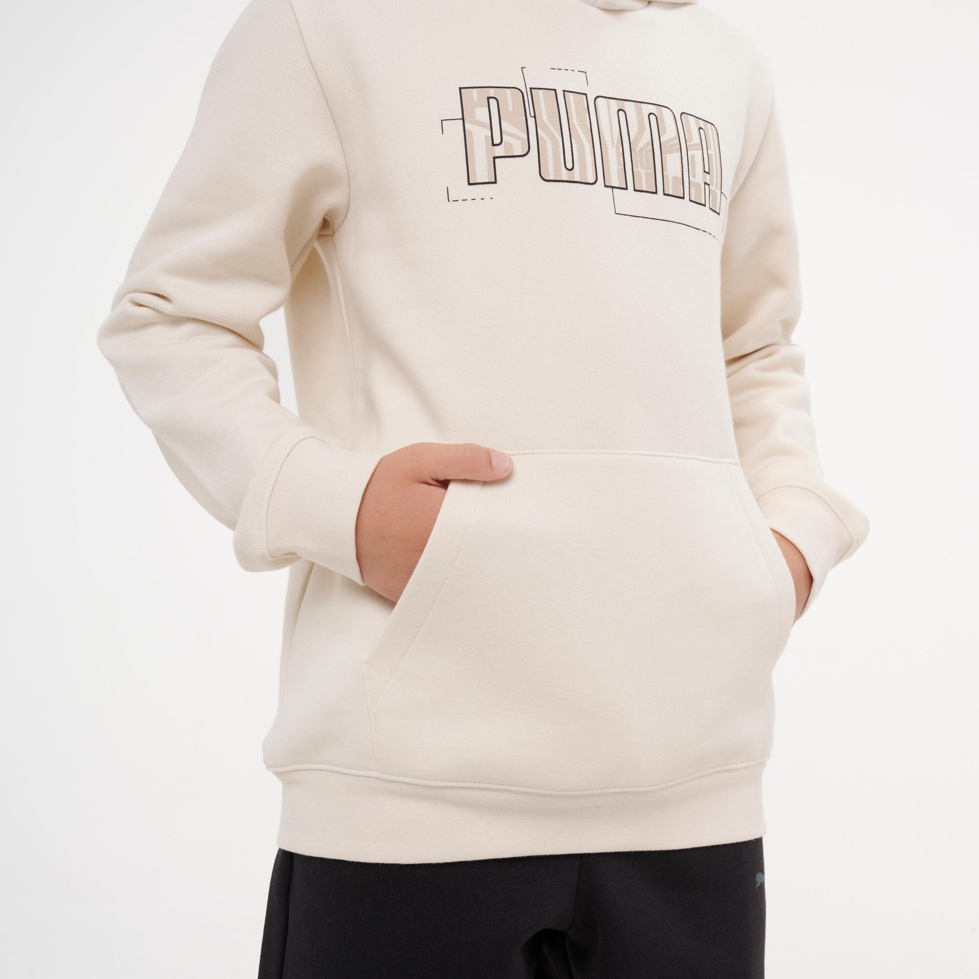 Bedruckter Kinder-Hoodie, beige 6/8