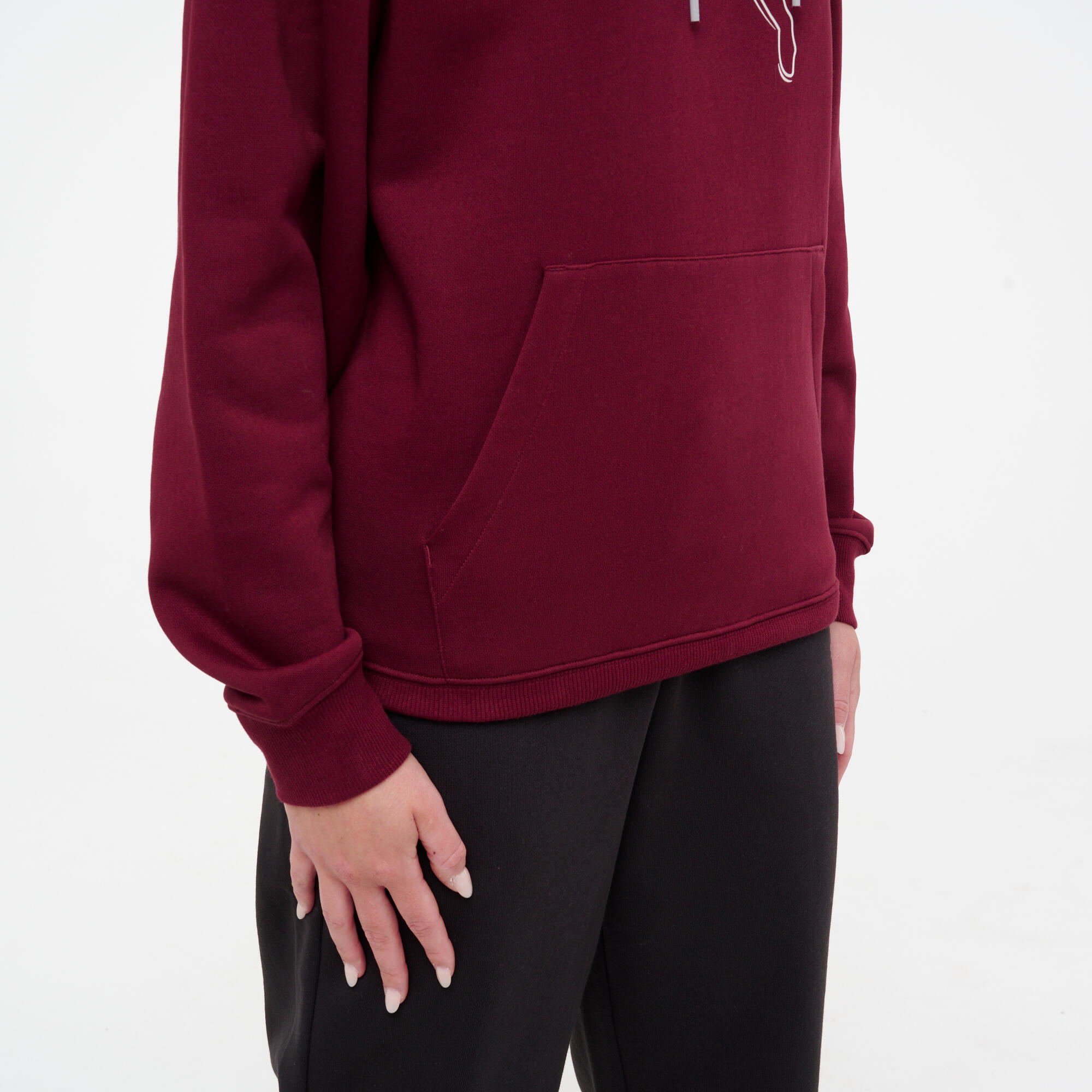 Sweat à capuche femme en coton, bordeaux 7/9