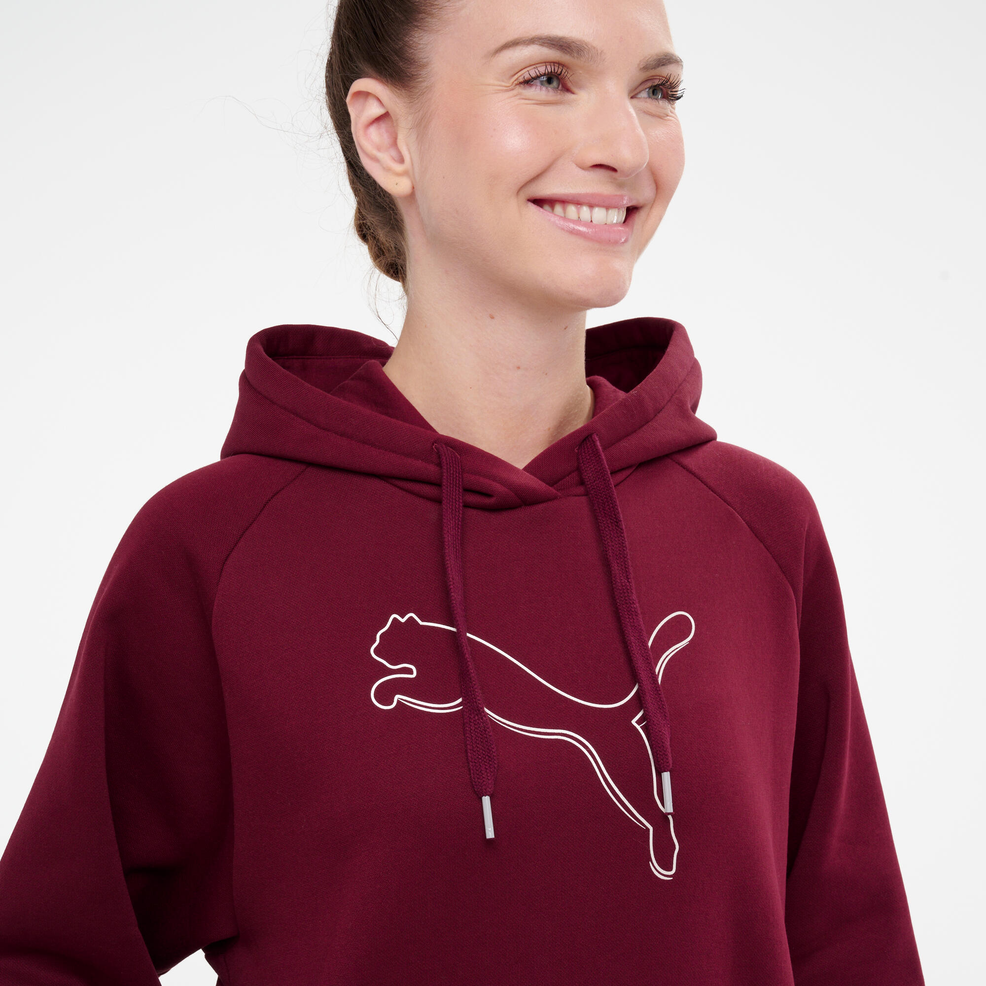 Sweat à capuche femme en coton, bordeaux 6/9