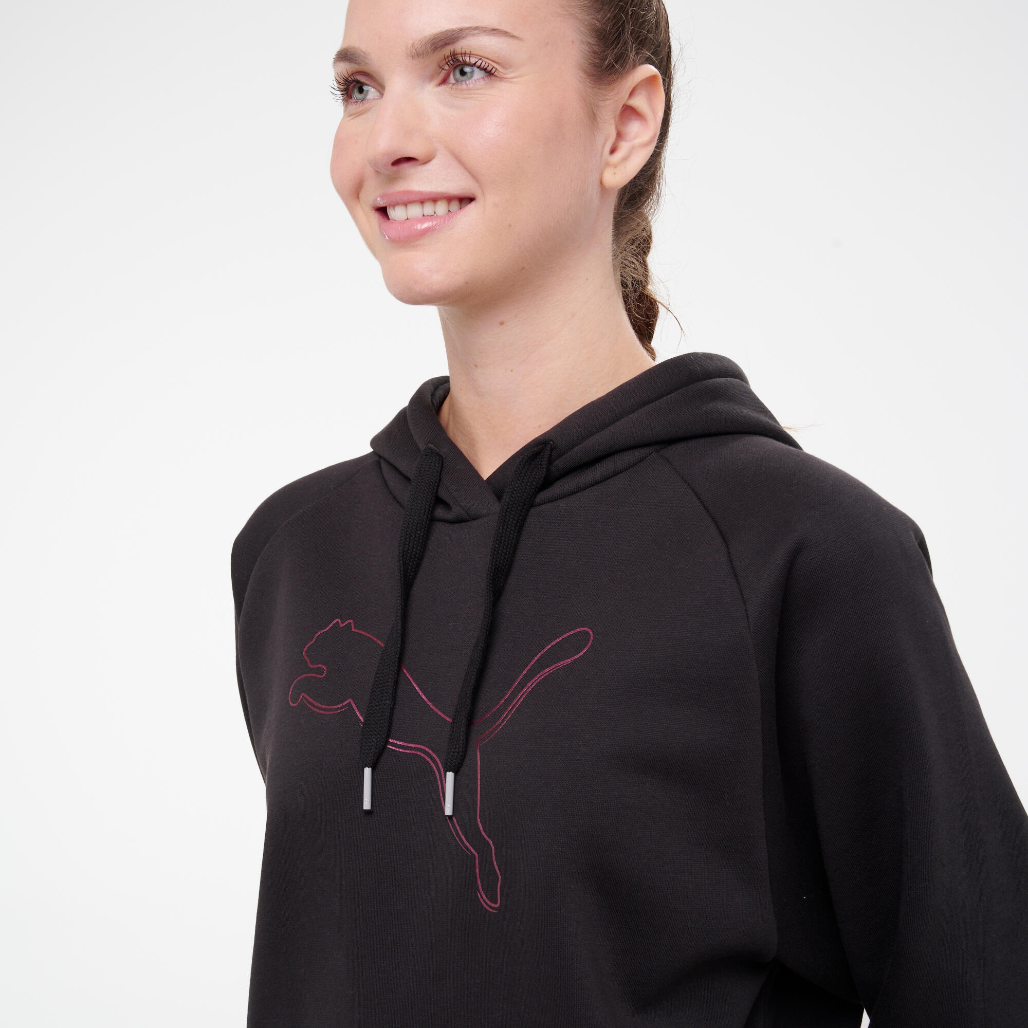 Sweat à capuche femme en coton, noir 8/10