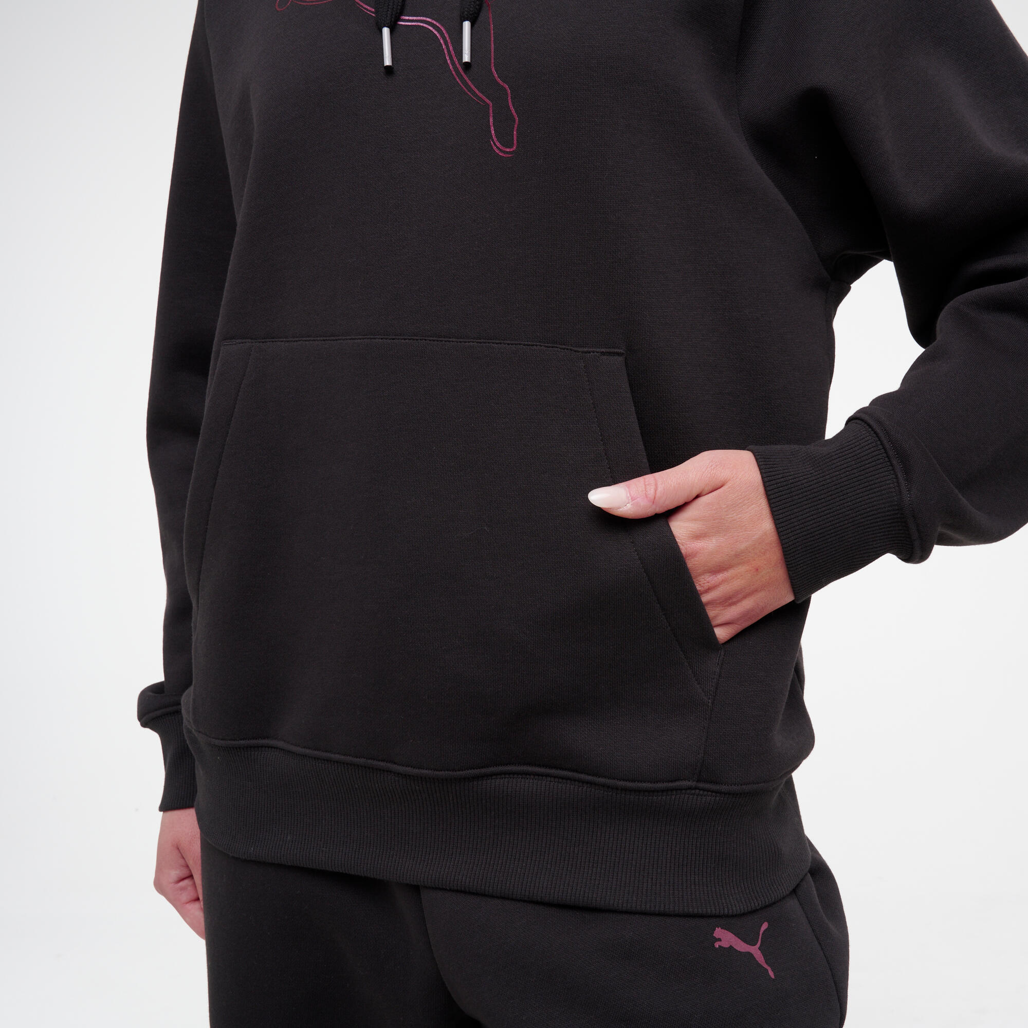 Sweat à capuche femme en coton, noir 9/10