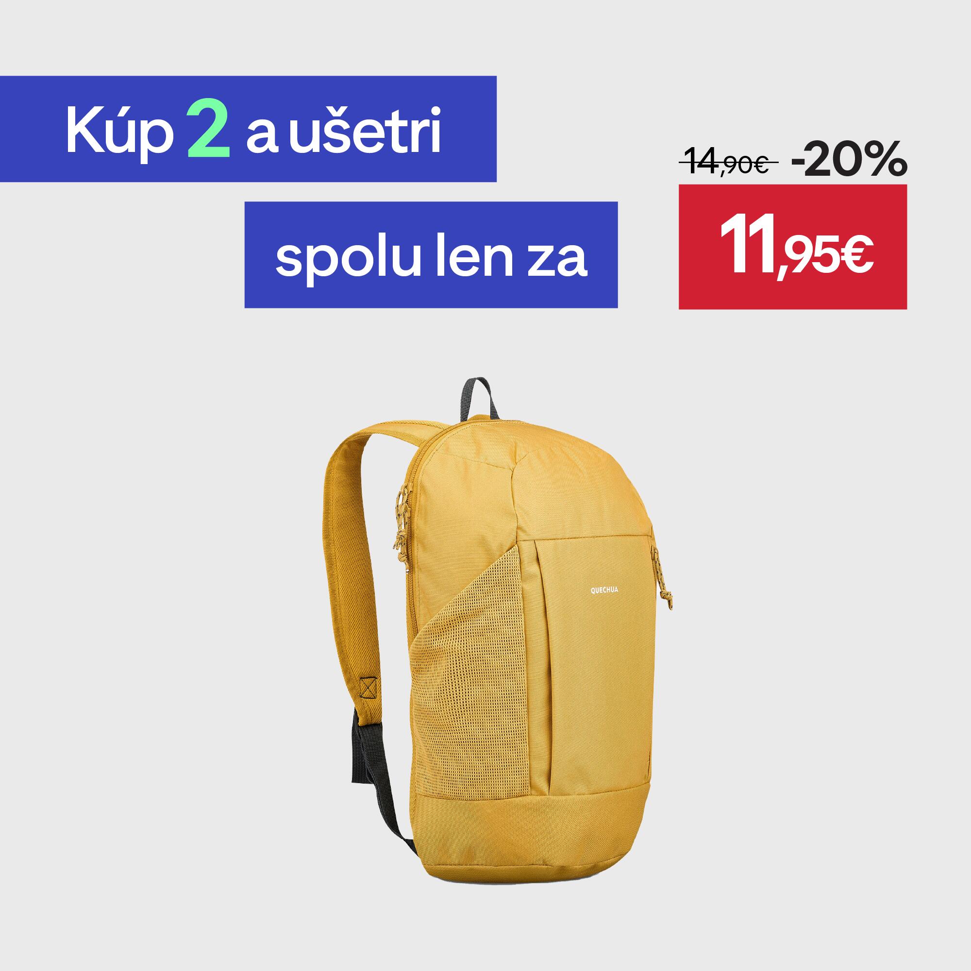 QUECHUA Turistický batoh NH100 10 l žltý