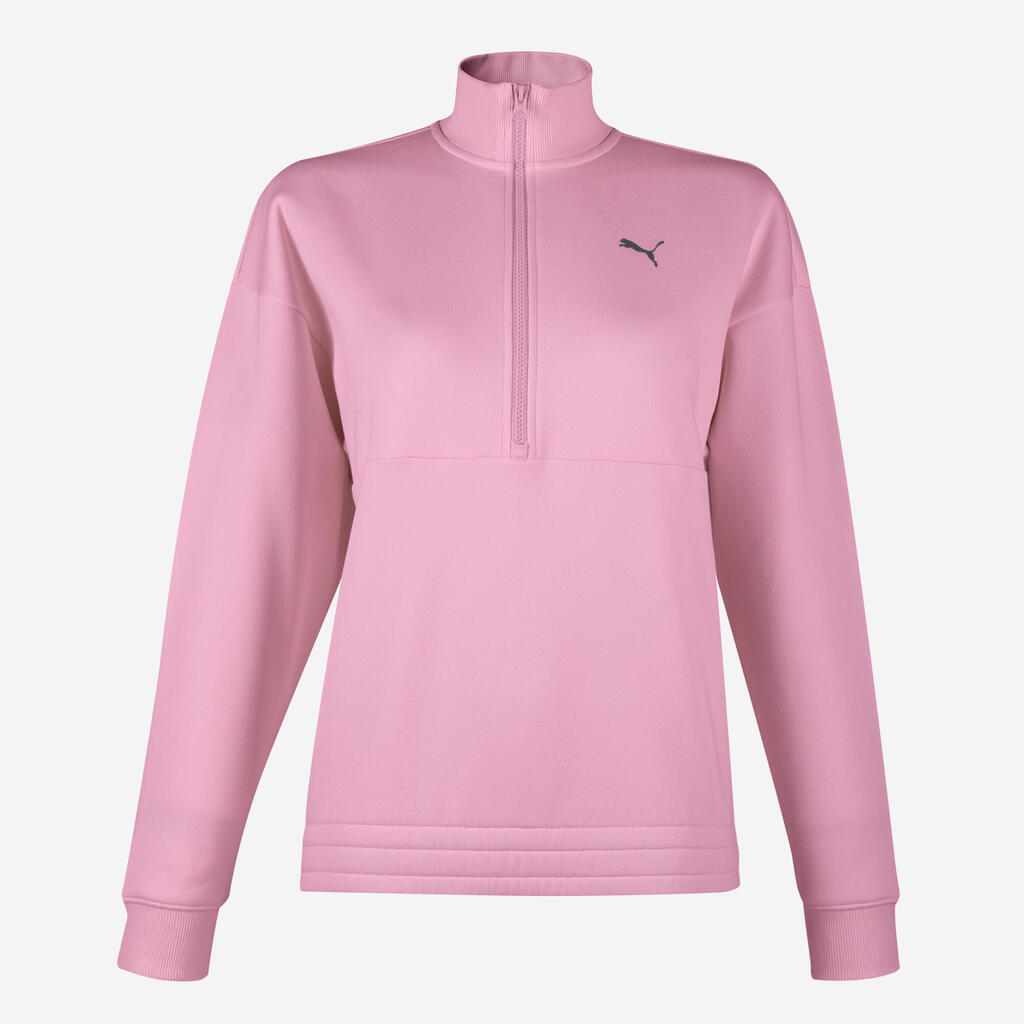 Puma dámska bavlnená mikina so zipsom na golieri biela