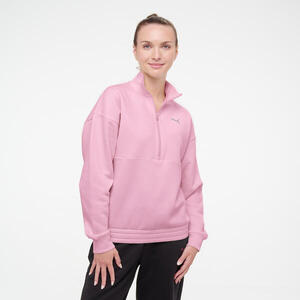Sudadera Mujer Rosa Cuello Cremallera Algodón