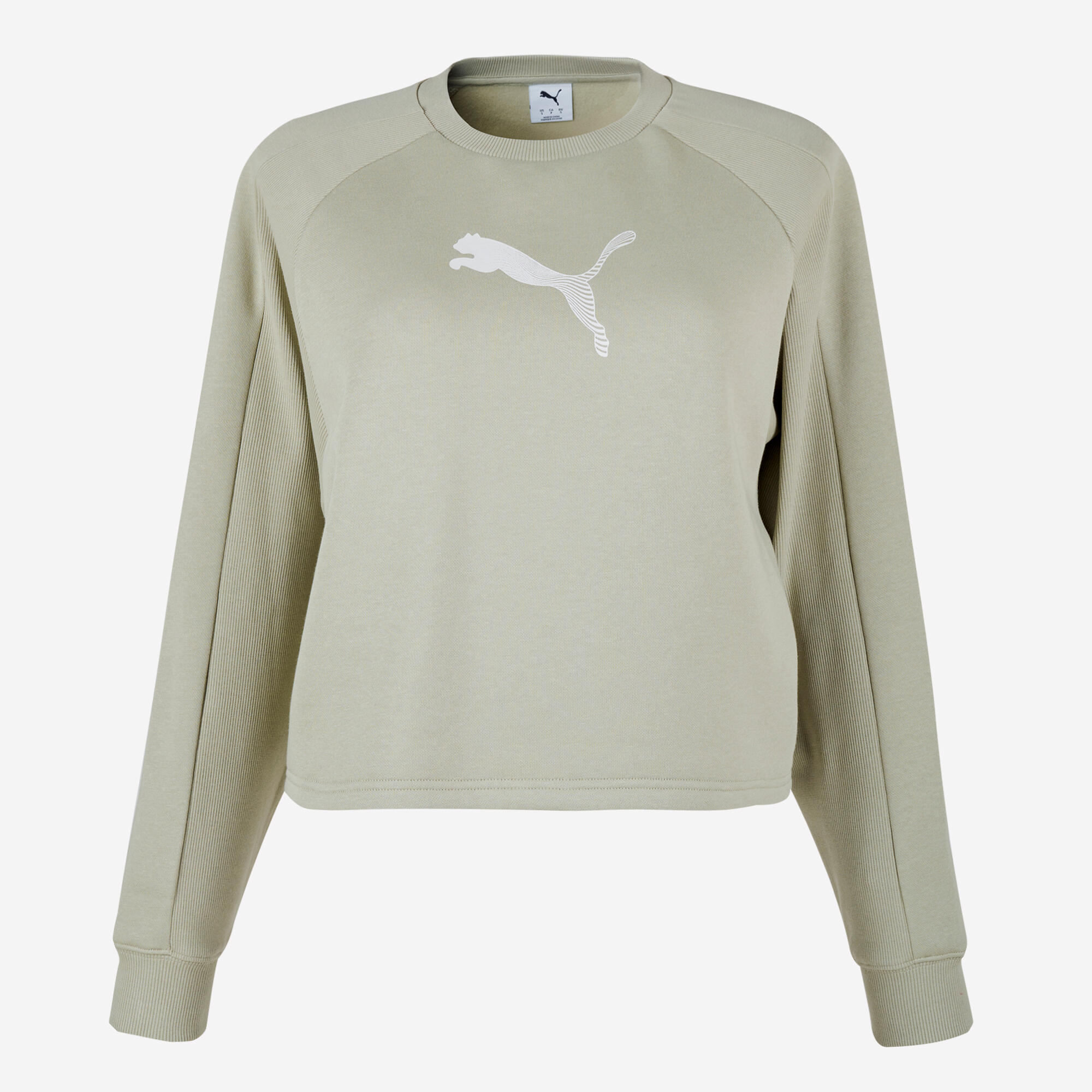 Sweat crop en coton femme, vert 7/7