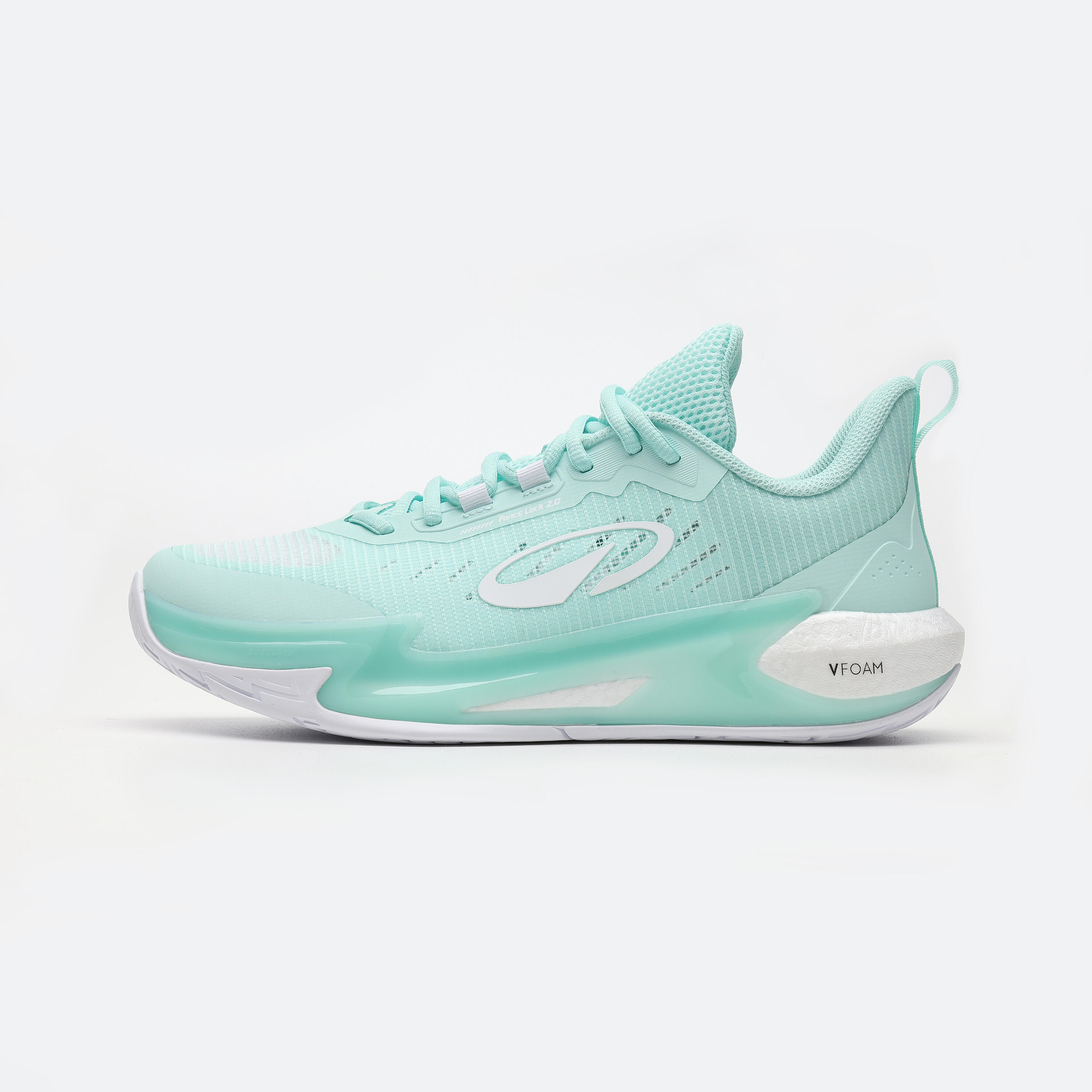 Sepatu Basket Unisex Fast 500 - Hijau Mint tampak depan