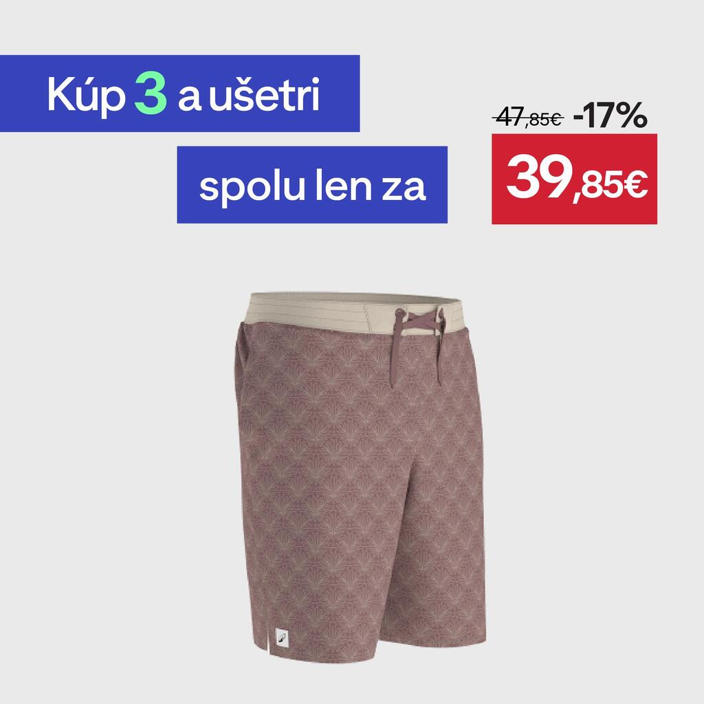 Pánske boardové šortky 100 dlhé 18" Palmer hnedé