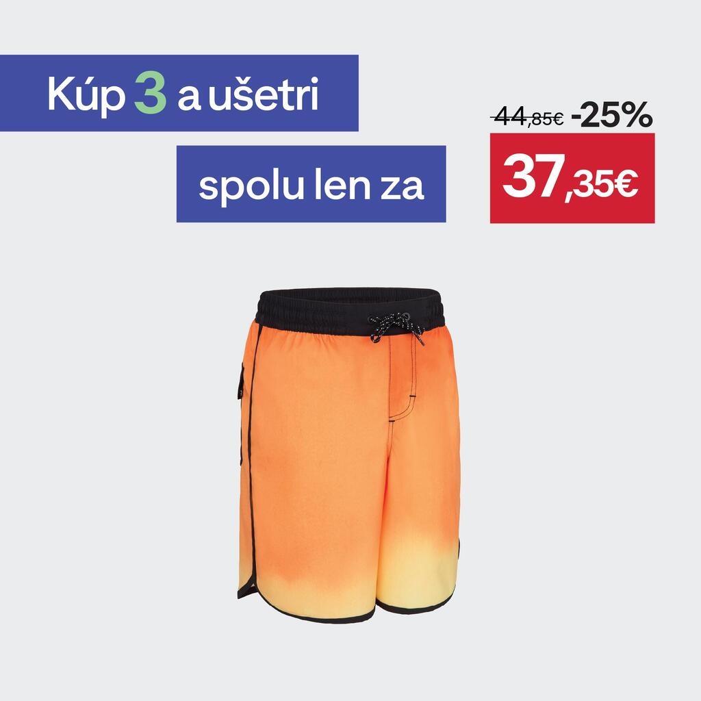 Chlapčenské plážové šortky 500 oranžové