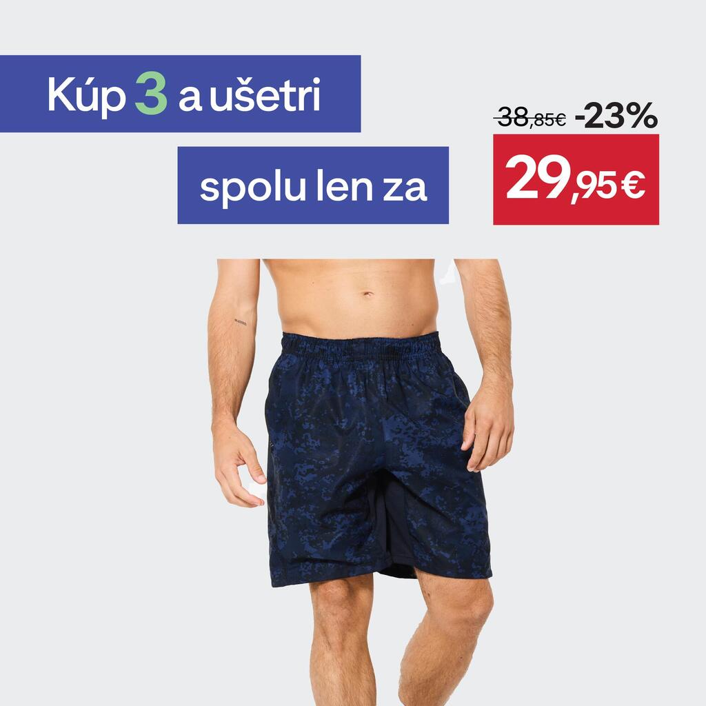 Pánske rýchloschnúce fitness šortky 120 modré