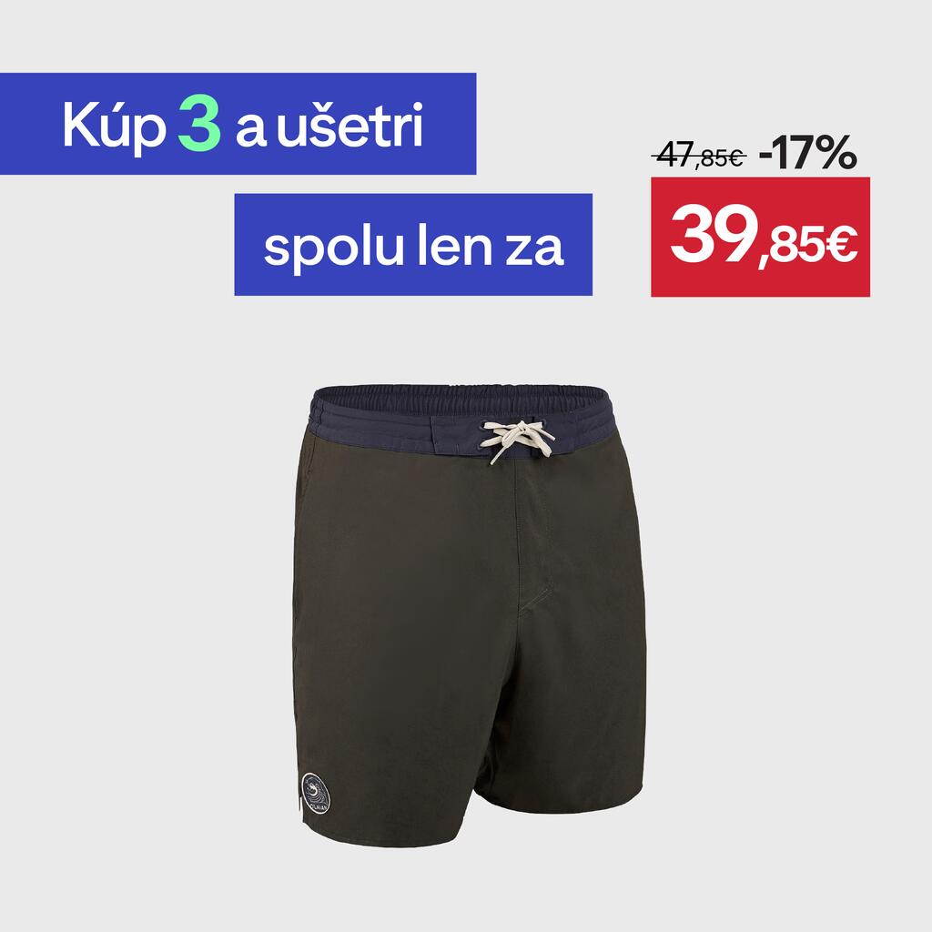 Pánske boardové šortky 100 dlhé kaki
