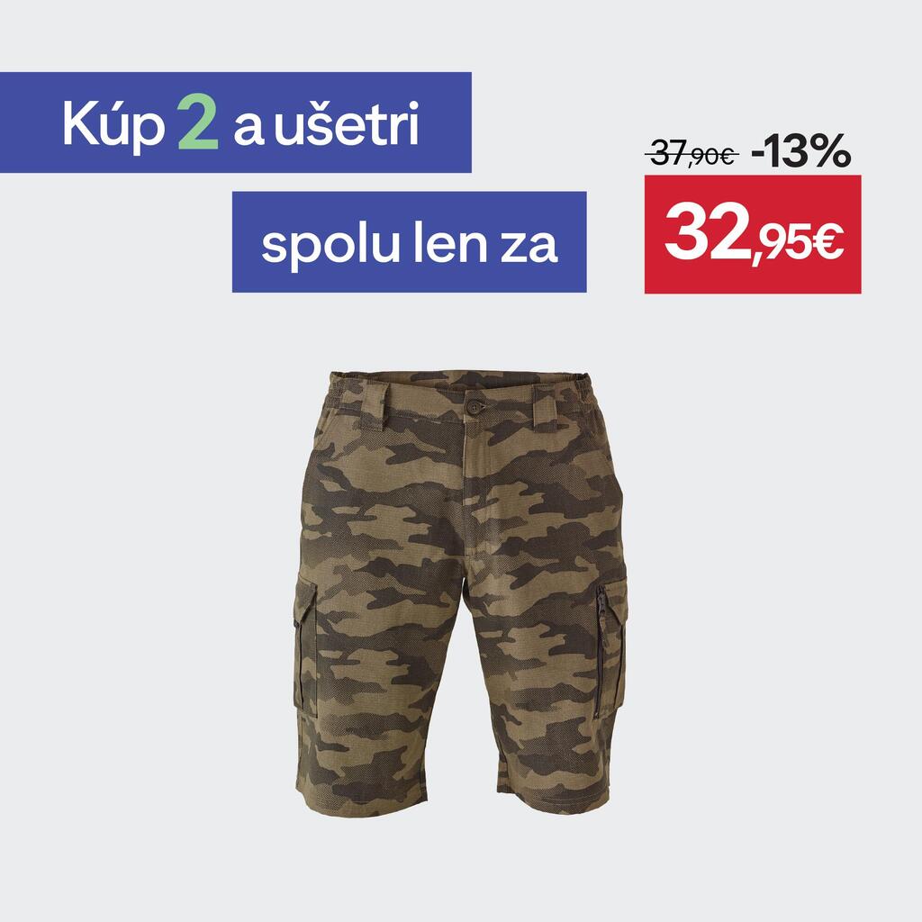 Kapsáčové bermudy 500 maskáčové halftone hnedé