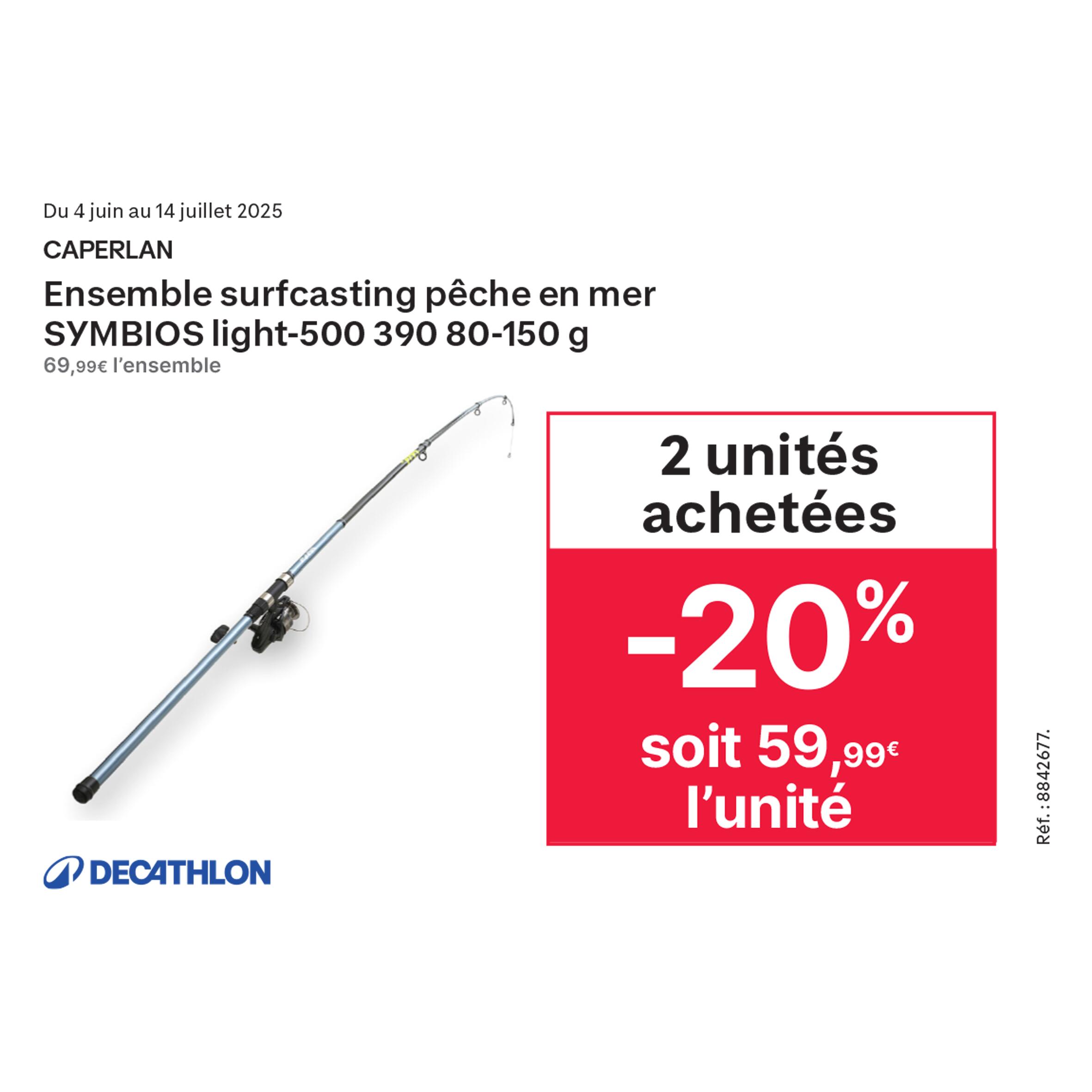 Ensemble de pêche en surfcasting canne et moulinet symbios light-500 390 80-150g 10/17